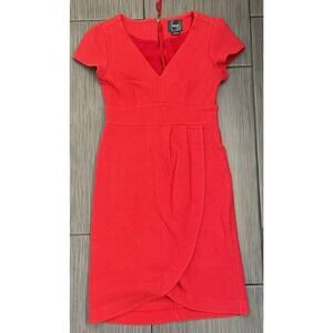 Maeve Anthropologie Red Textured Dress Tulip Hem Size XS Lined